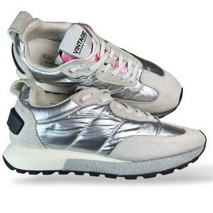 vintage havana original design Women's Silver & White Suede Lace Up size 7w usa